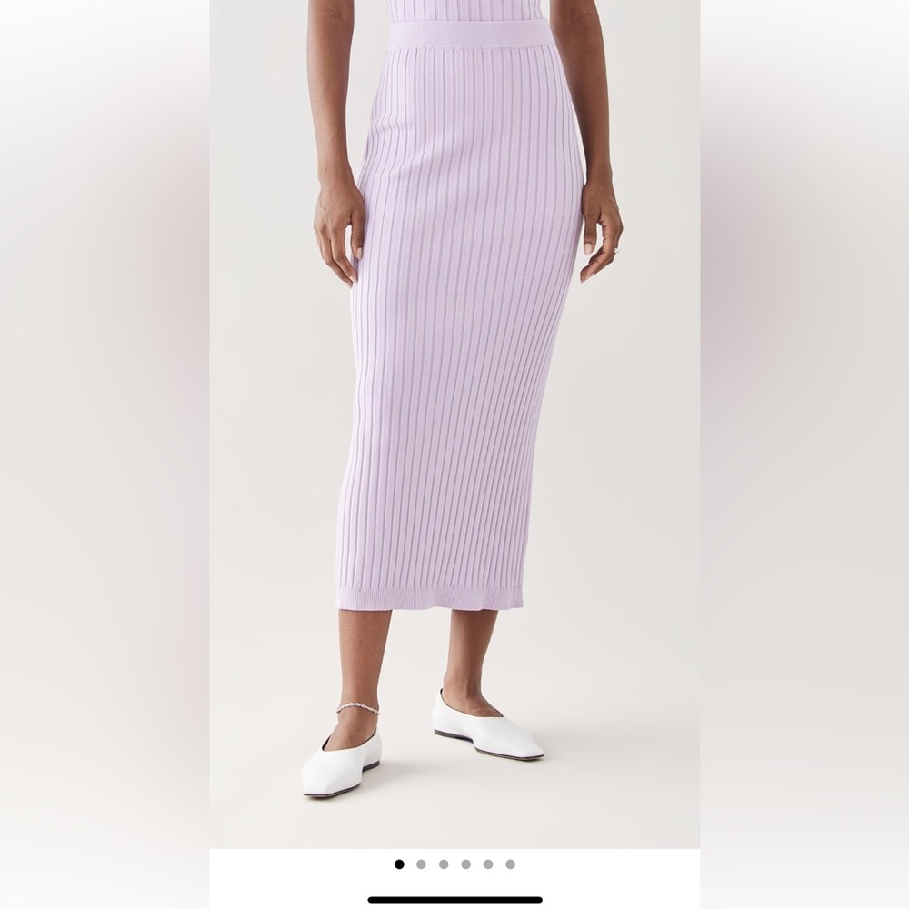 Lilac Significant Other Ariana Ribbed Knit Midi Skirt